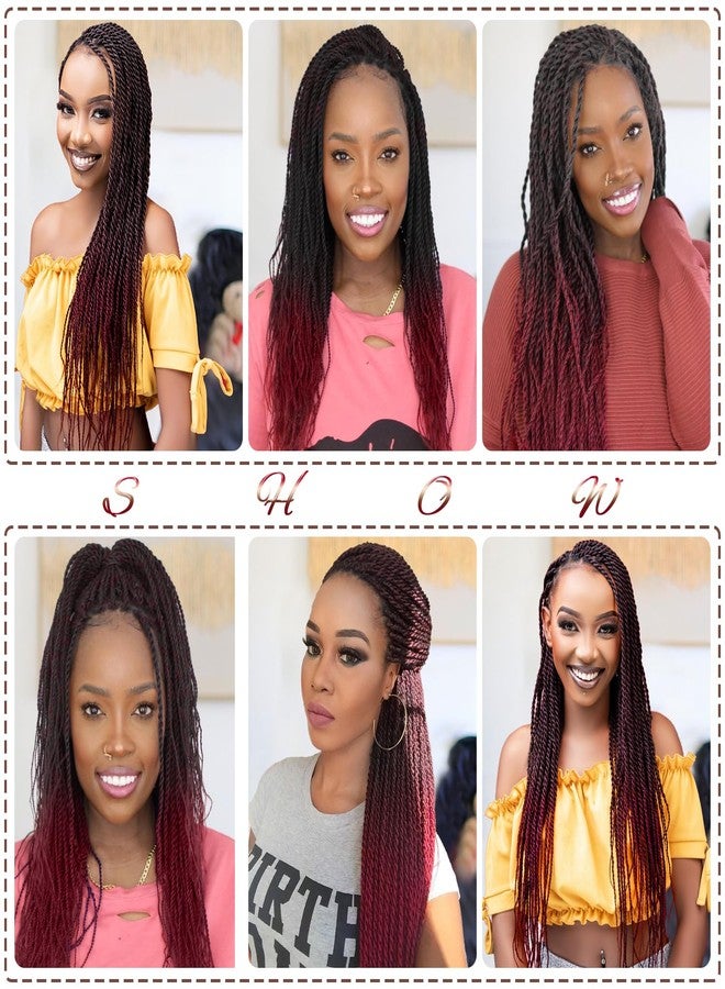 VIOLET Red Crochet Hair For Black Women 18 Inch Long Senegalese Twist Crochet Hair 9 Packs Crochet Braids Prelooped Crochet Twist Hair Crochet Braids For Black Women 20 Strands Crochet Twist Hair (TBUG) - Image 4